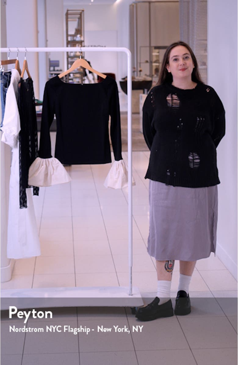 Paige Contrast Bell Cuff Top, sales video thumbnail