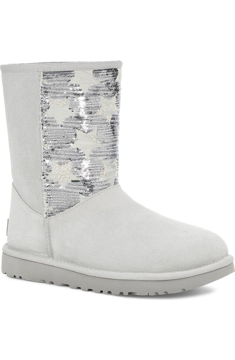 UGG<sup>®</sup> CLASSIC Sequin Stars Short Boot, Main, color,