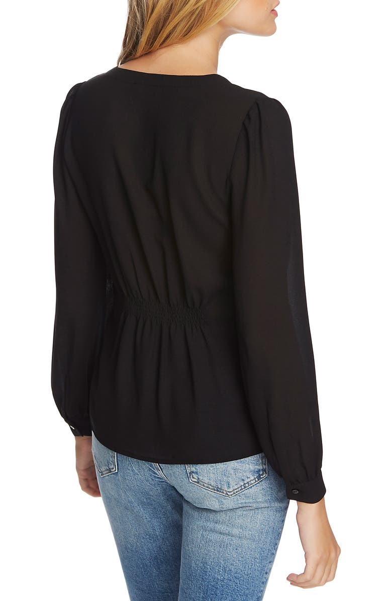 1.STATE Cinched Waist Button Front Blouse, Alternate, color,