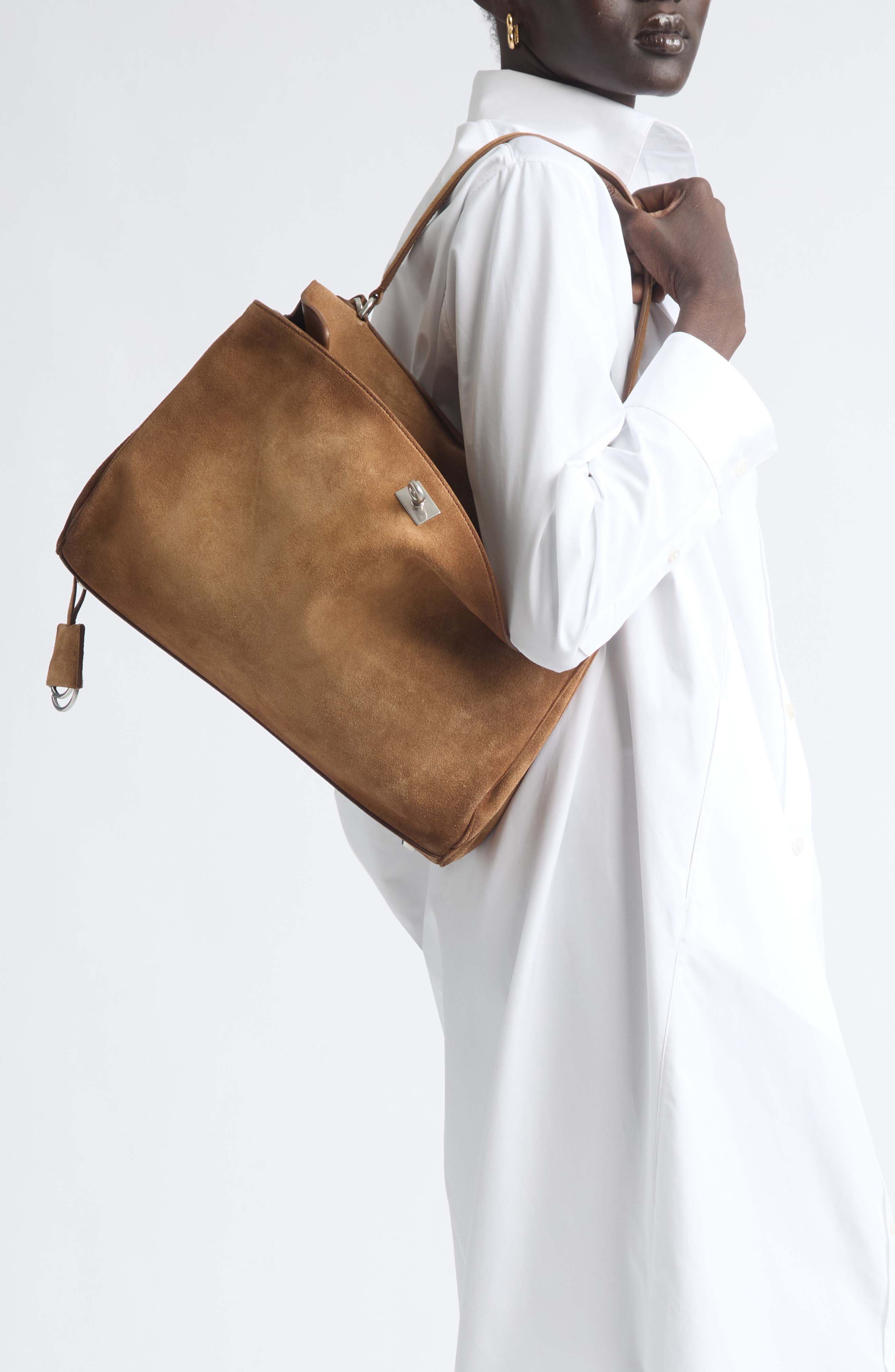 Medium Rodeo Suede Shoulder Bag, Alternate, color, 2533 CAMEL