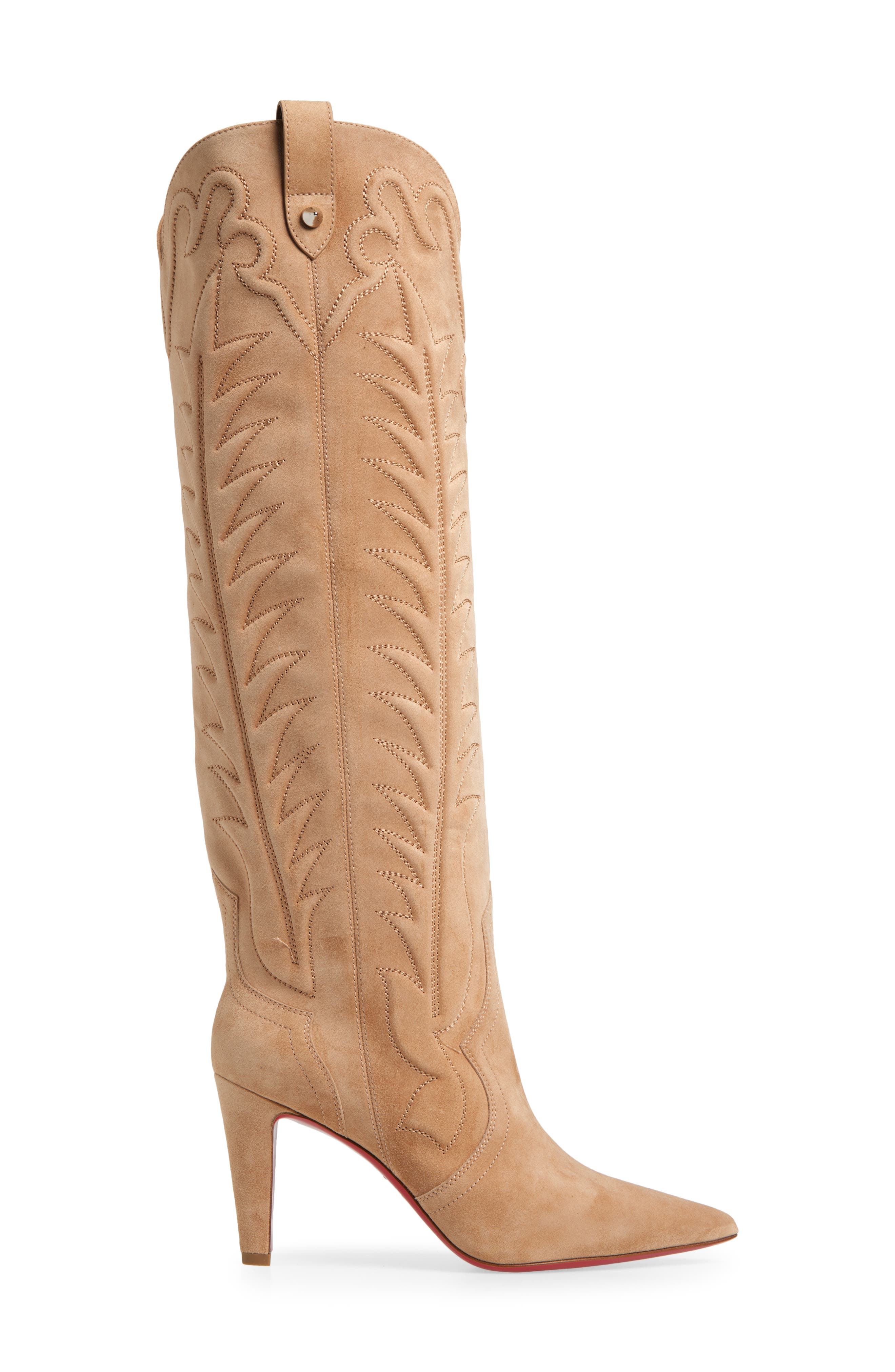 Christian Louboutin Santia Knee High Western Boot, Alternate, color, 
