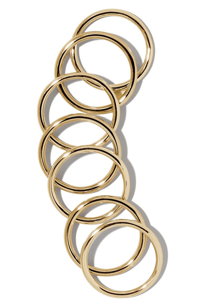 Set of 7 Stackable Rings (Nordstrom Exclusive), Main, color, YELLOW GOLD