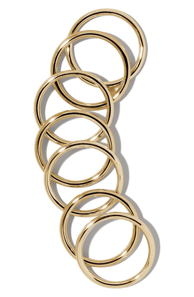 Jennifer Fisher Set of 7 Stackable Rings, Main, color, Yellow Gold
