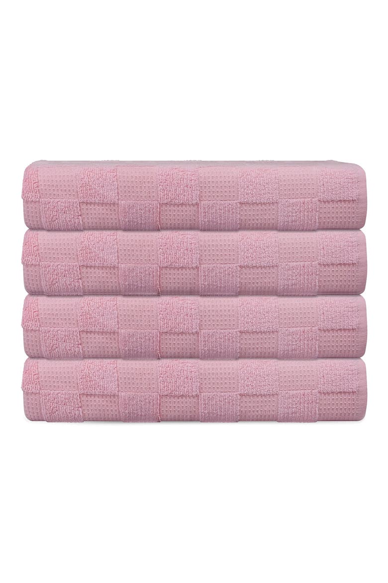 Waffle Terry 4-Piece Turkish Cotton Washcloths, Main, color, BLUSH