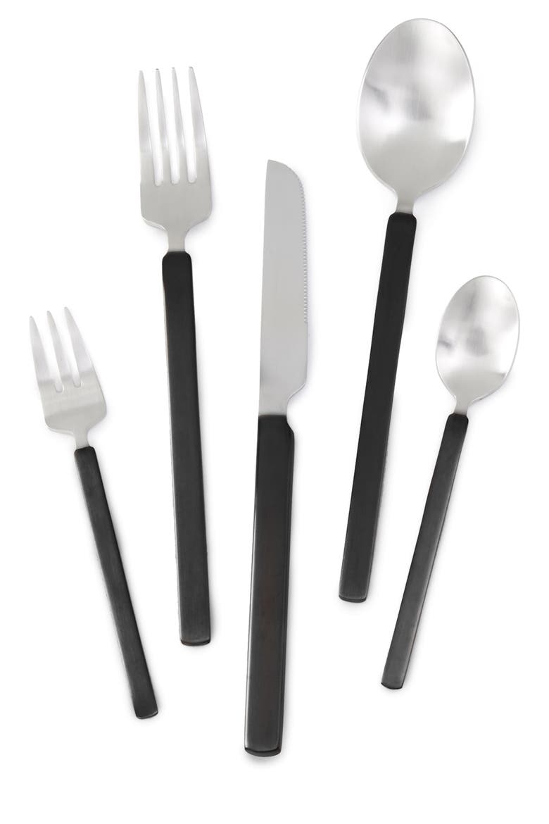20-Piece Flatware Set, Main, color, BLACK
