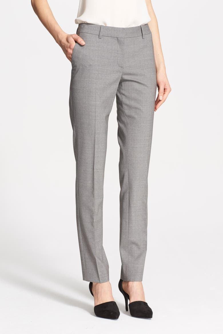 'Super Slim Edition' Stretch Wool Pants, Alternate, color, LIGHT GREY