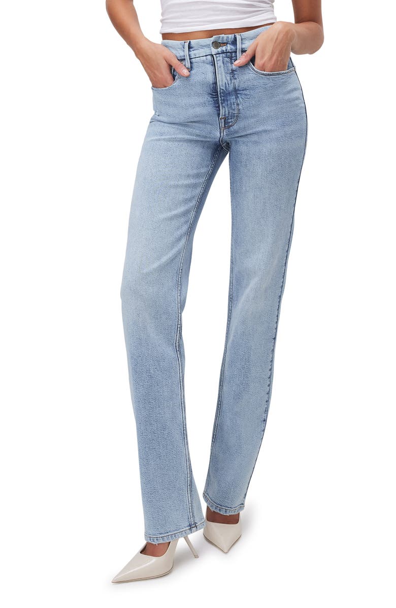 Good American Good Icon High Waist Straight Leg Jeans, Main, color,