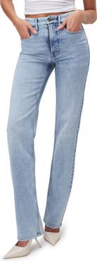 Good American Good Icon High Waist Straight Leg Jeans