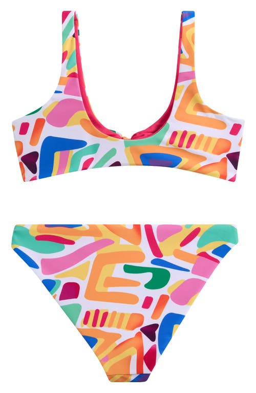 Ava & Yelly Kids' Geo Knot Two-piece Swimsuit