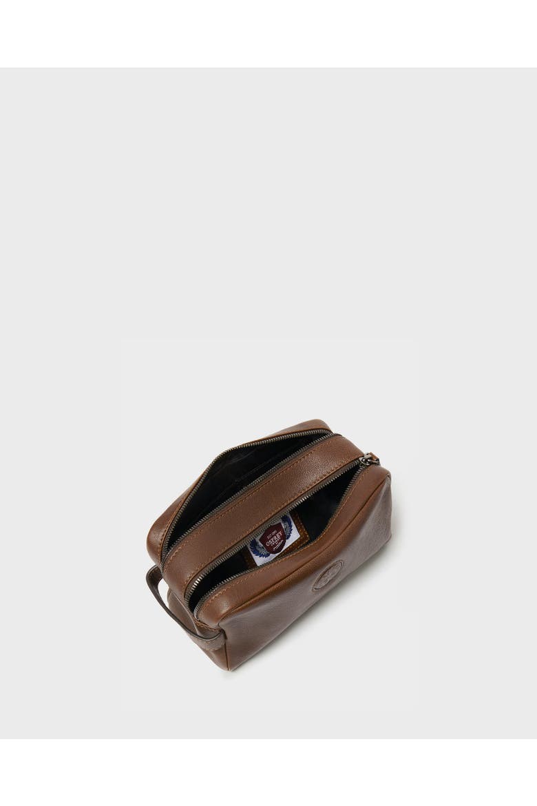 The Compass Leather Toiletry Bag, Alternate, color, Tan