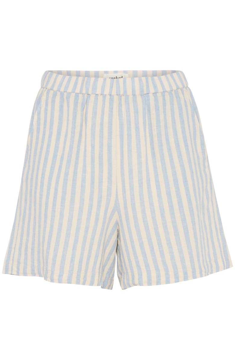 Soaked in Luxury Belira Wide Leg Elastic Waist Shorts, Alternate, color, Skyway Stripes