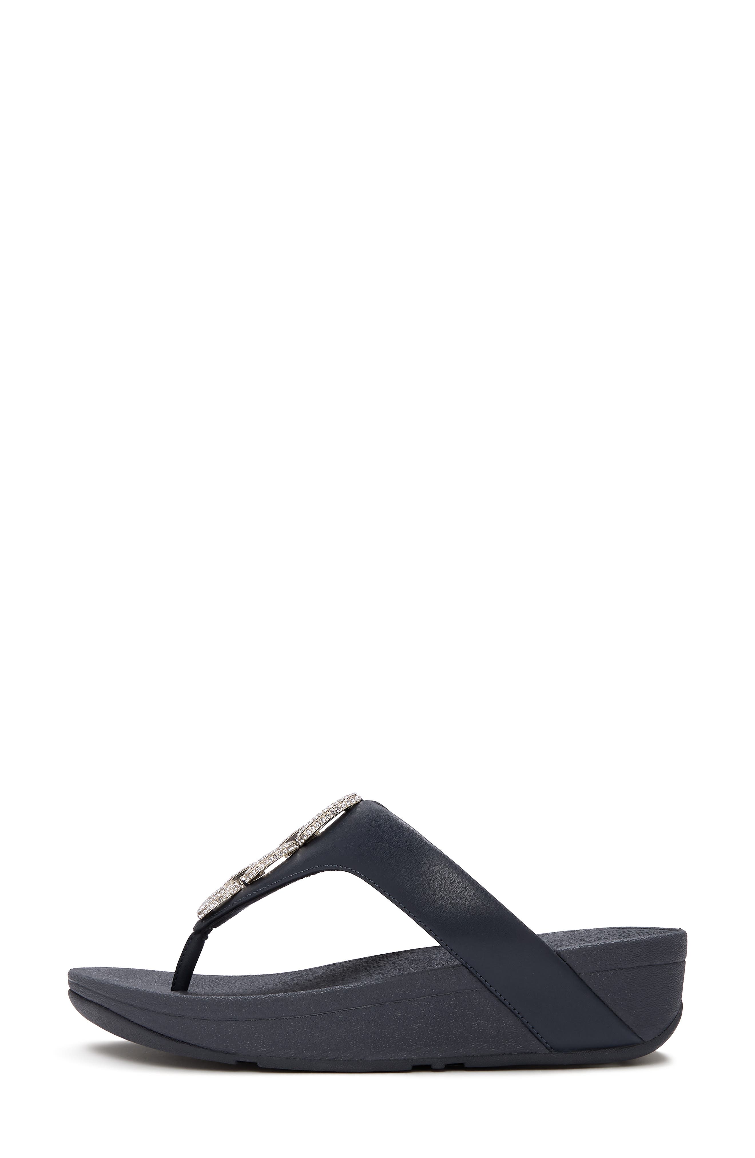 Flowrise Crystal Wedge Flip Flop, Alternate, color, MIDNIGHT NAVY