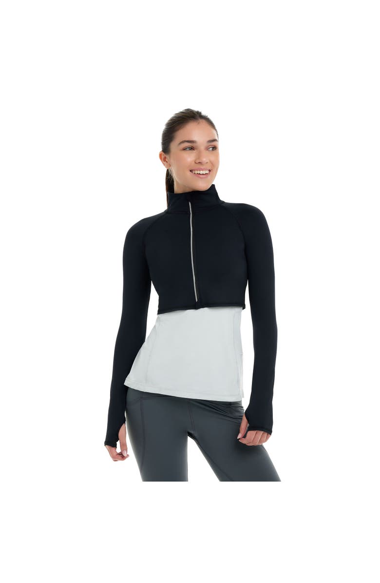 BloqUV Women's Full Zip Crop Top Sun Shirt, Main, color, Black