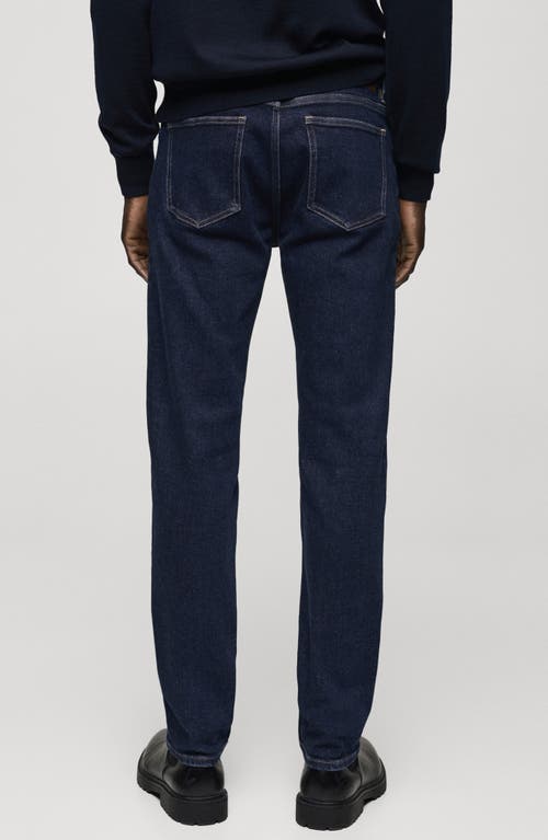 Mango Jan Slim Tapered Leg Jeans In Open Blue
