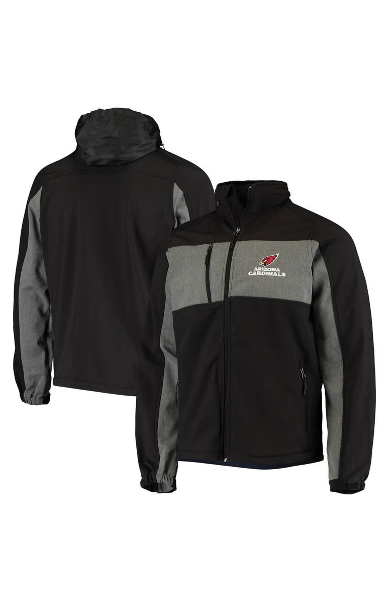 DUNBROOKE Men's Dunbrooke Black Arizona Cardinals Circle Zephyr Softshell Full-Zip Jacket, Main, color,