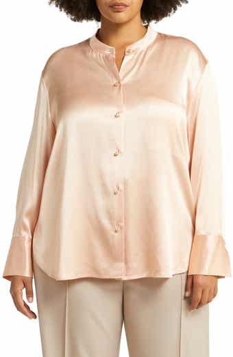 Relaxed Band Collar Button-Up Shirt