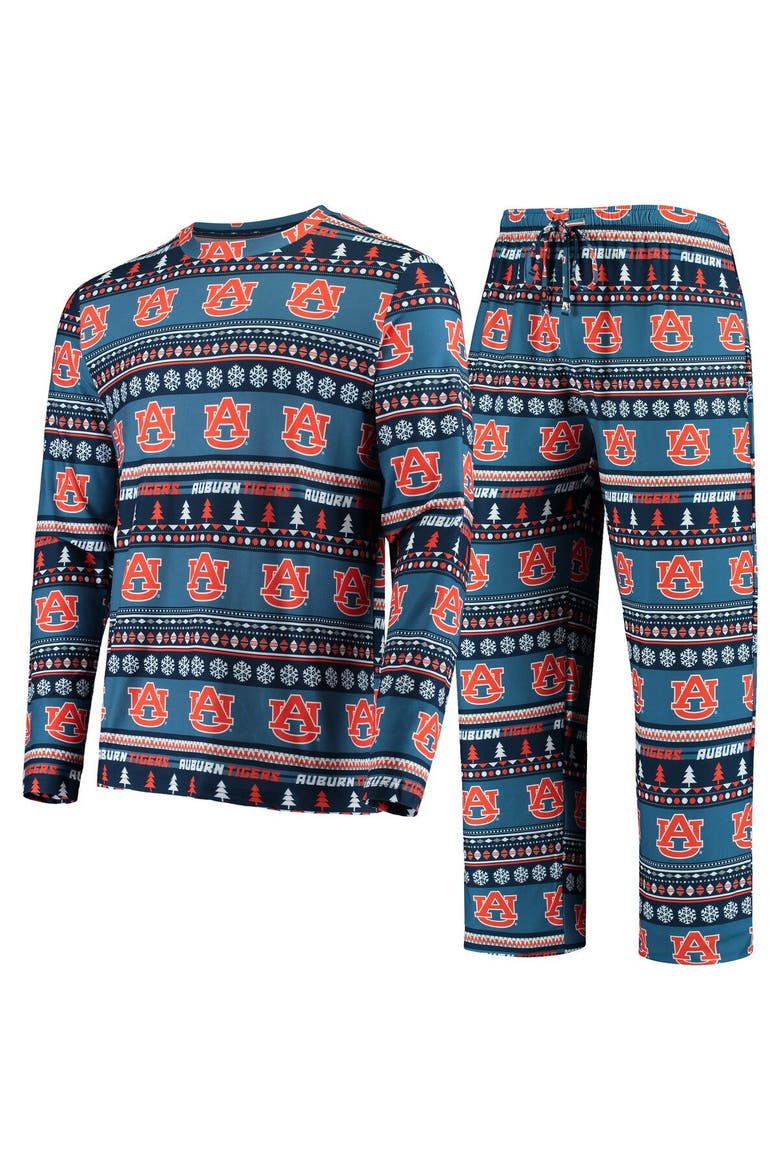 Men's Concepts Sport Navy Auburn Tigers Ugly Sweater Knit Long Sleeve Top and Pant Set, Alternate, color, Navy