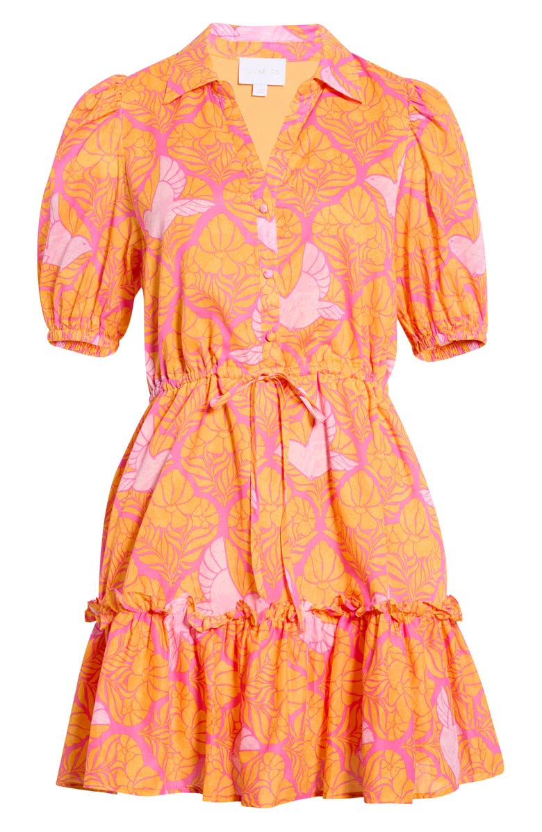 SUGARLIPS Jaidy Floral Cotton Shirtdress, Main, color, Orange-Pinks-Multi