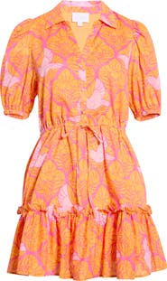SUGARLIPS Jaidy Floral Cotton Shirtdress
