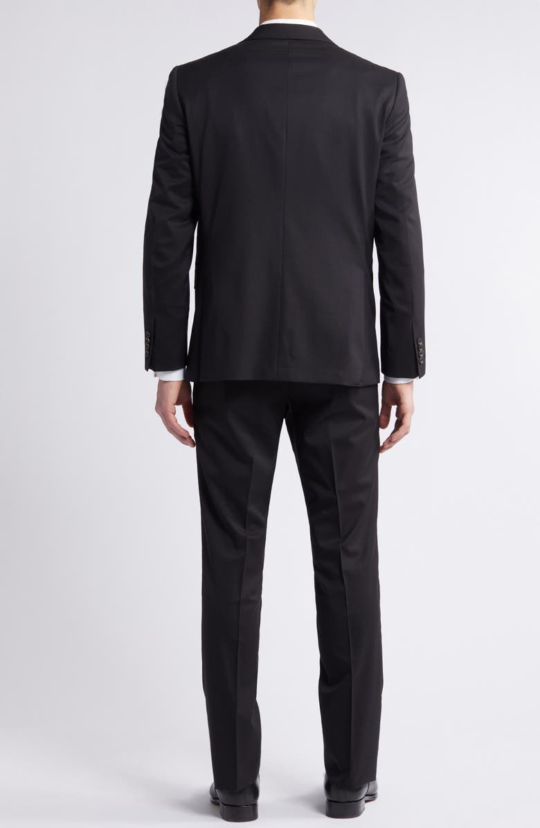 Jack Victor Solid Black Wool Suit, Alternate, color, Black