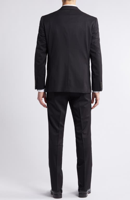 Jack Victor Solid Black Wool Suit