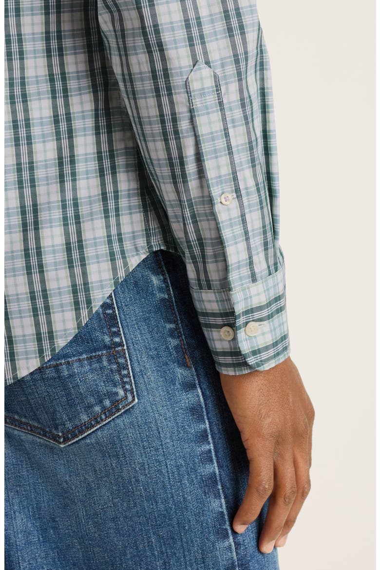 Everyday Slim Fit Plaid Stretch Cotton Button-Down Shirt, Alternate, color, GREEN ALMERIA PLAID