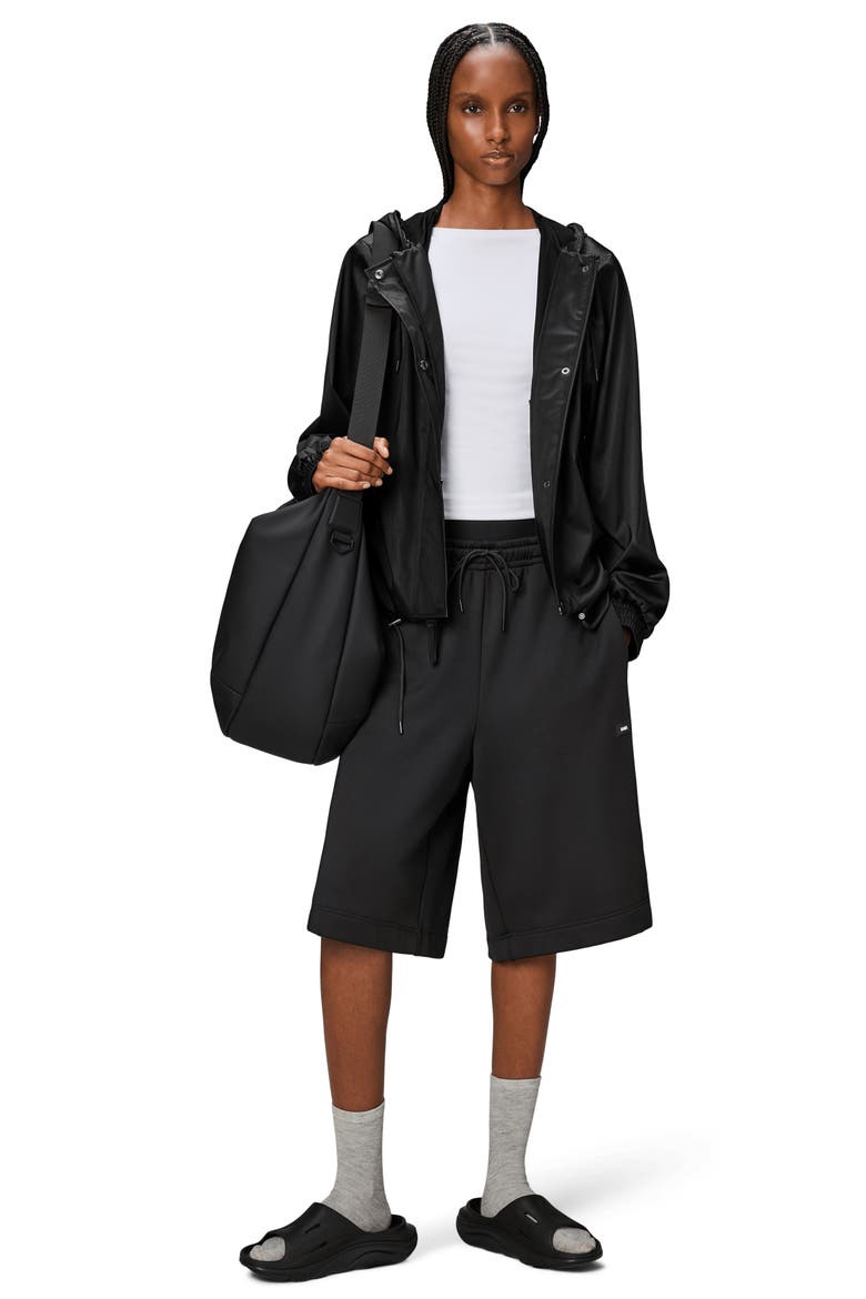 Waterproof Hooded Rain Jacket, Alternate, color, BLACK GRAIN
