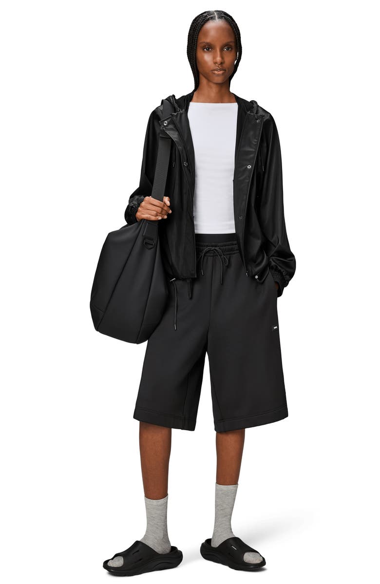 Rains Waterproof Hooded Rain Jacket, Alternate, color, Black Grain