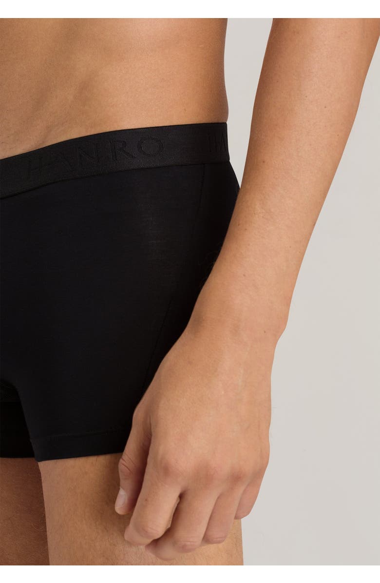 Hanro Cotton Essentials Cotton Boxer Brief, Alternate, color, All Black