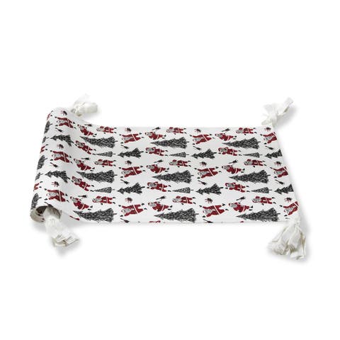 Oh What Fun Dancing Santa Table Runner Red Multi Cotton