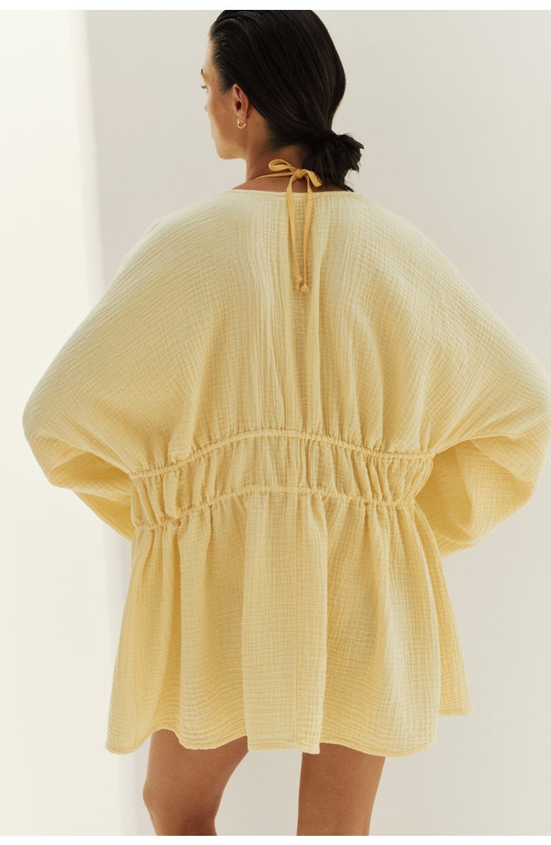 H&M Cotton Muslin Beach Kaftan, Alternate, color, Yellow