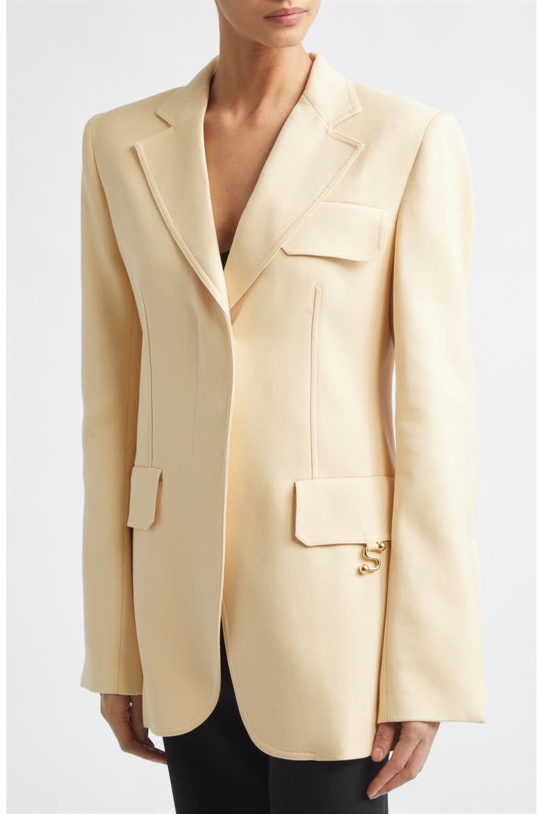 Gabardine Blazer, Alternate, color, VANILLA