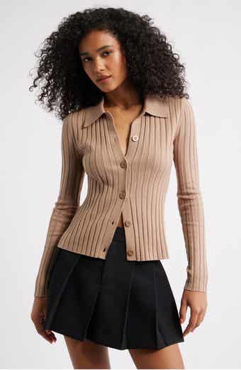 Open Edit Collared Rib Cardigan