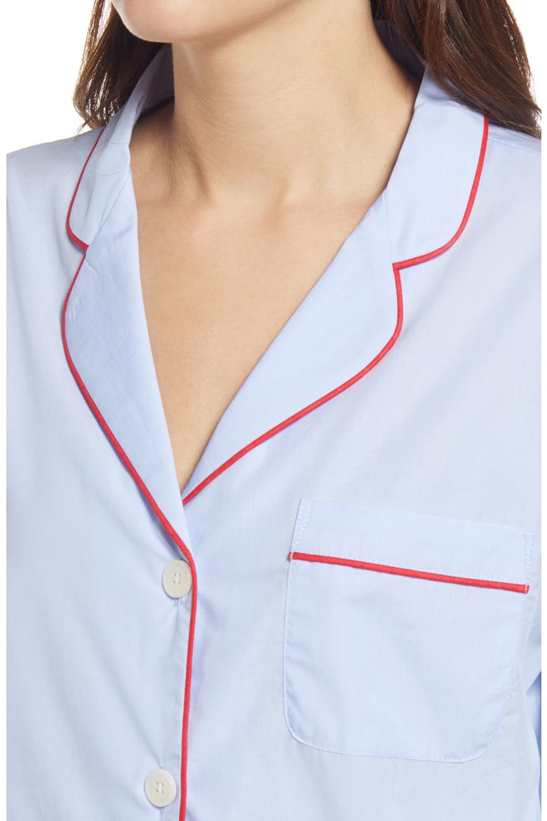 Marina End on End Cotton Pajamas, Alternate, color, BLUE