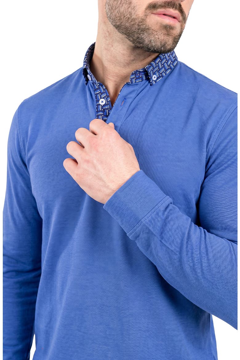 Newton Long Sleeve Polo, Alternate, color, BLUE