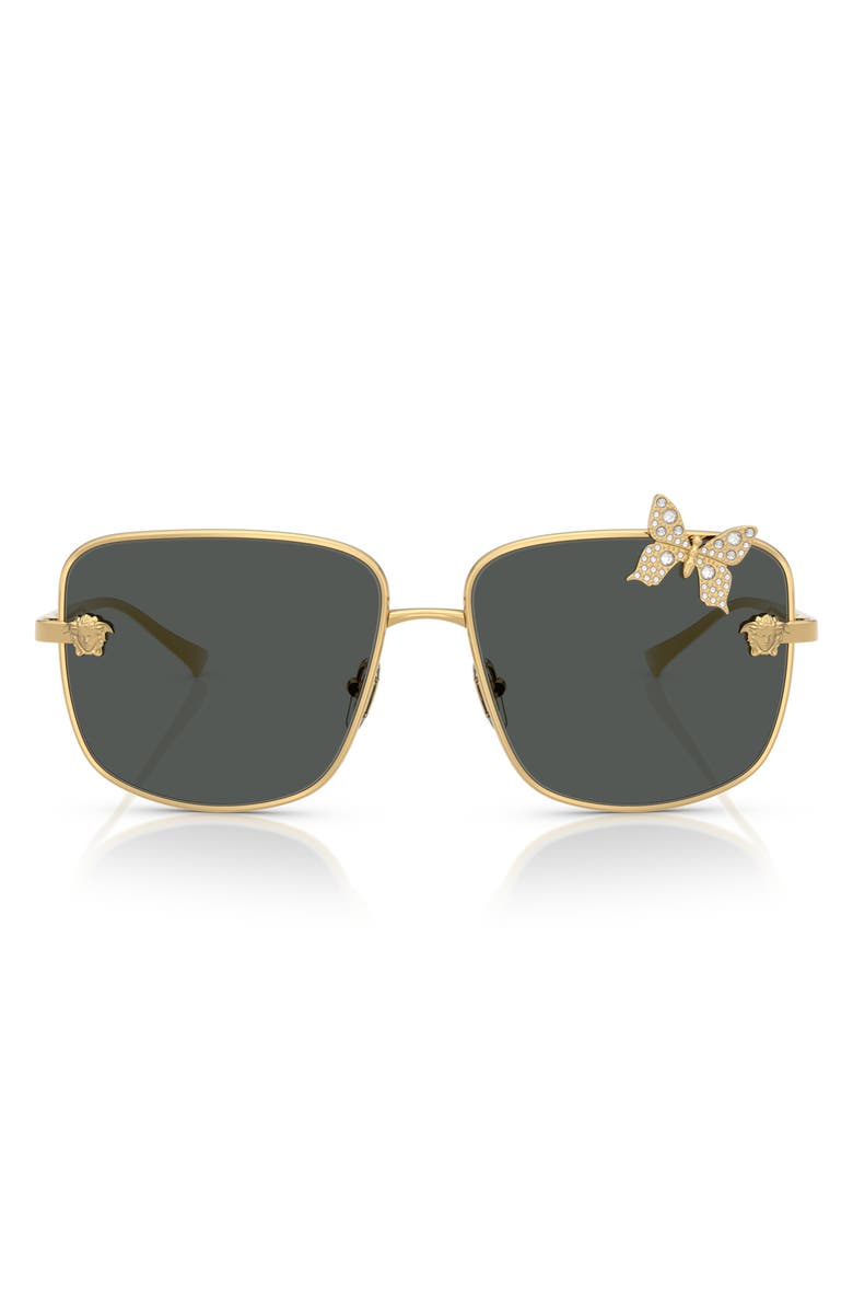 Versace 59mm Square Sunglasses, Main, color, Gold