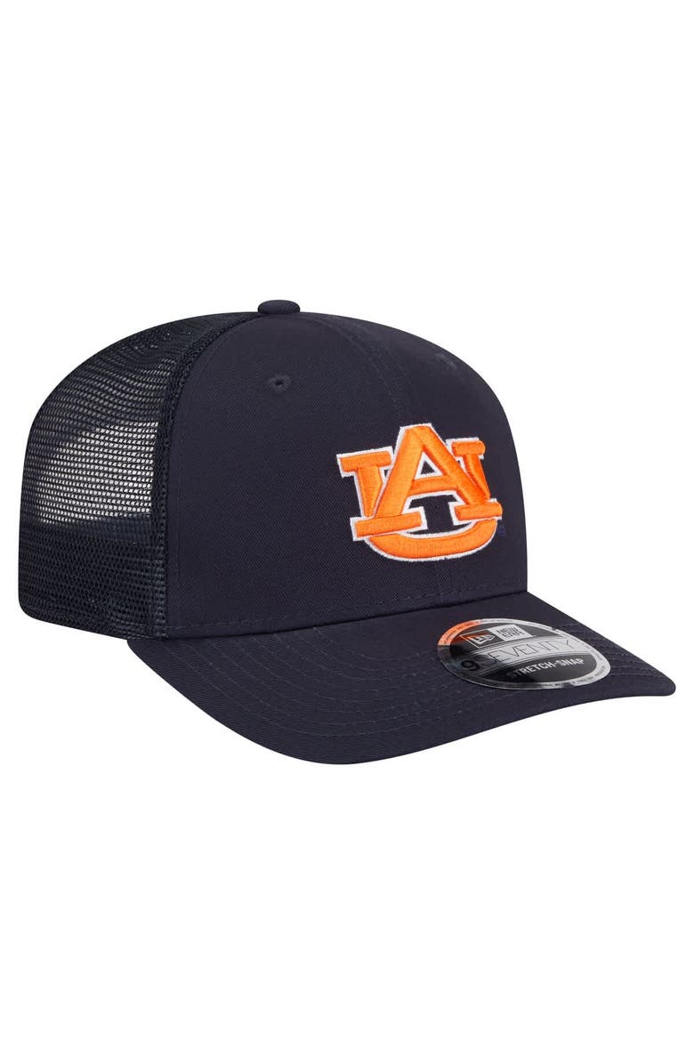 New Era Men's New Era Navy Auburn Tigers Primary 9SEVENTY Trucker Stretch-Snap Hat, Alternate, color, Navy