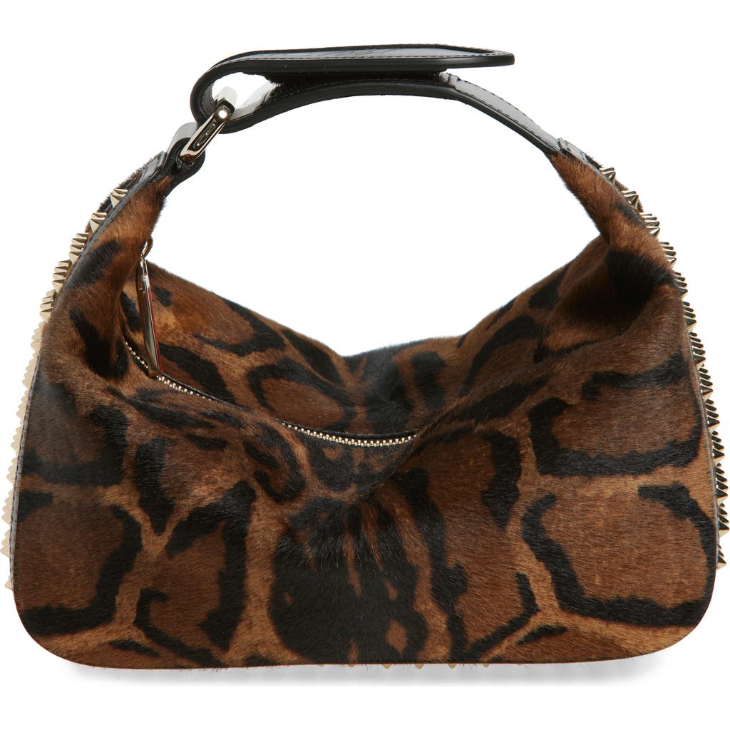 Christian Louboutin Funky Dopp Bengali Print Genuine Calf Hair Top Handle Pouch In Multi