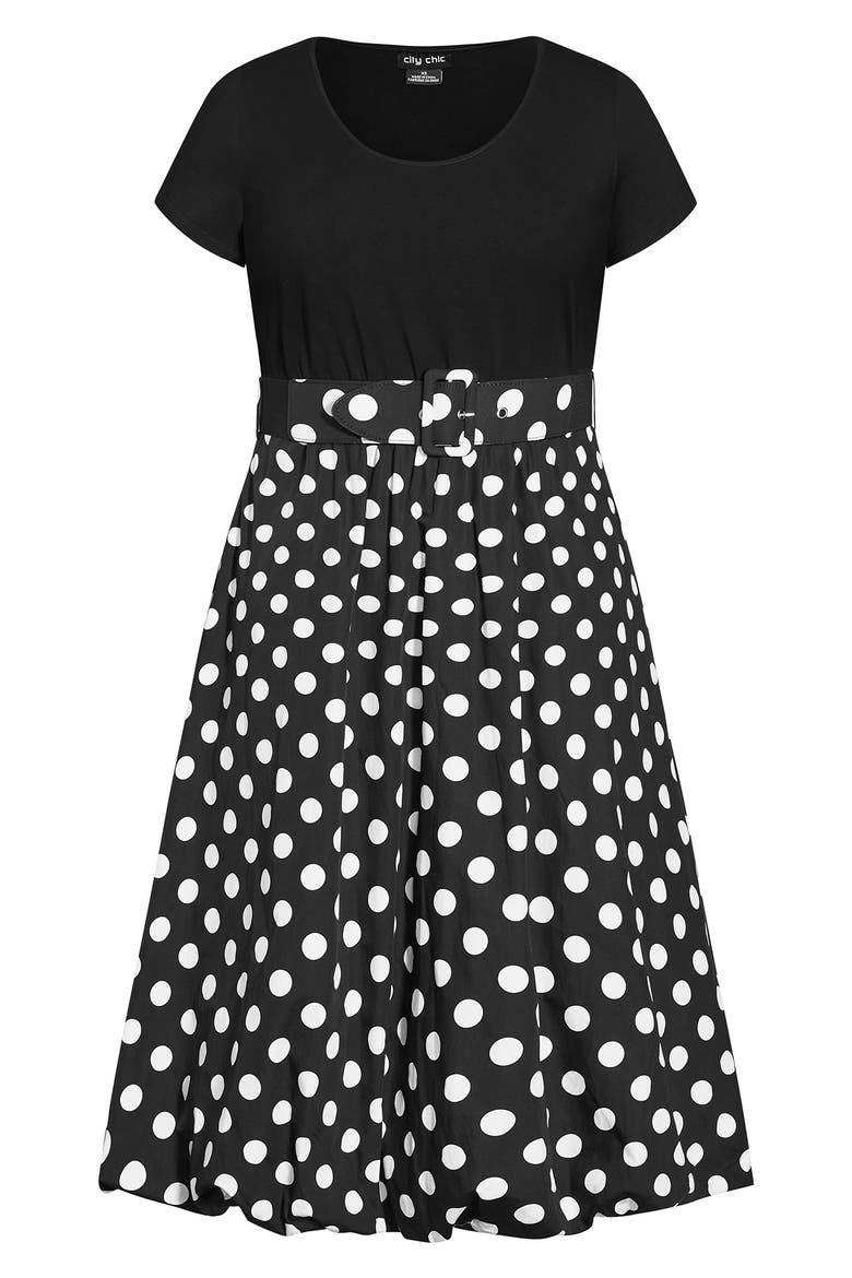 Darling Polka Dot Belted Midi Dress, Alternate, color, IVORY SPOT