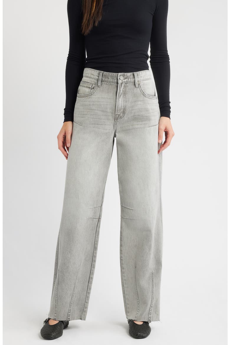 Low Slung Dart Wide Leg Jeans, Main, color, GREY