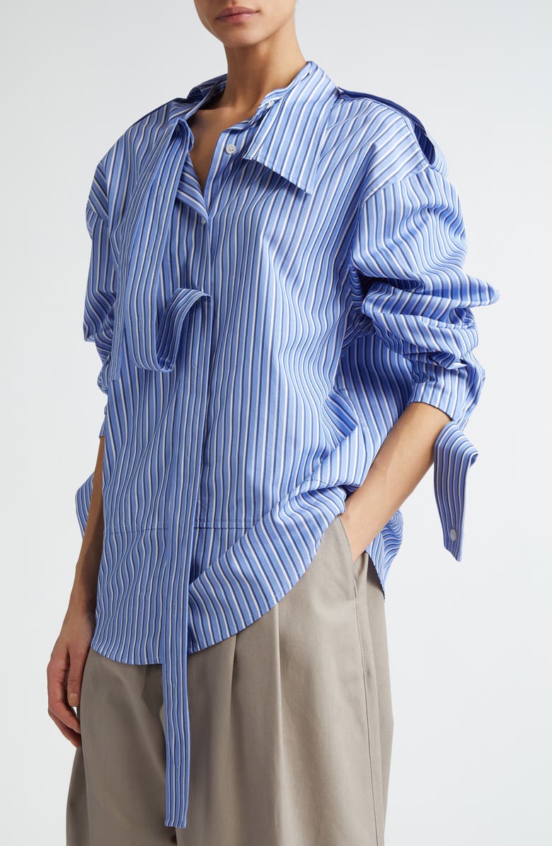 Meryll Rogge Stripe Deconstructed Button-Up Shirt, Alternate, color,