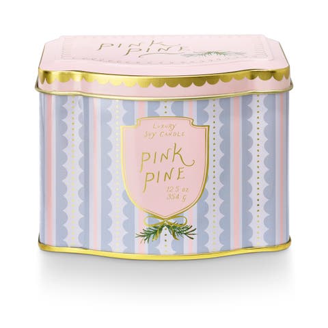 Fa La Lovely Pink Pine Printed Tin Candle