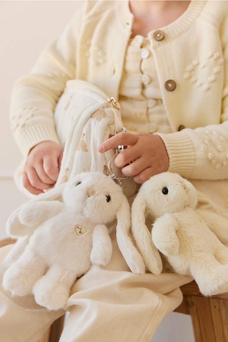 Penelope 6" Plush Bunny Keychain with Metal Swivel Clip, Alternate, color, Marshmallow