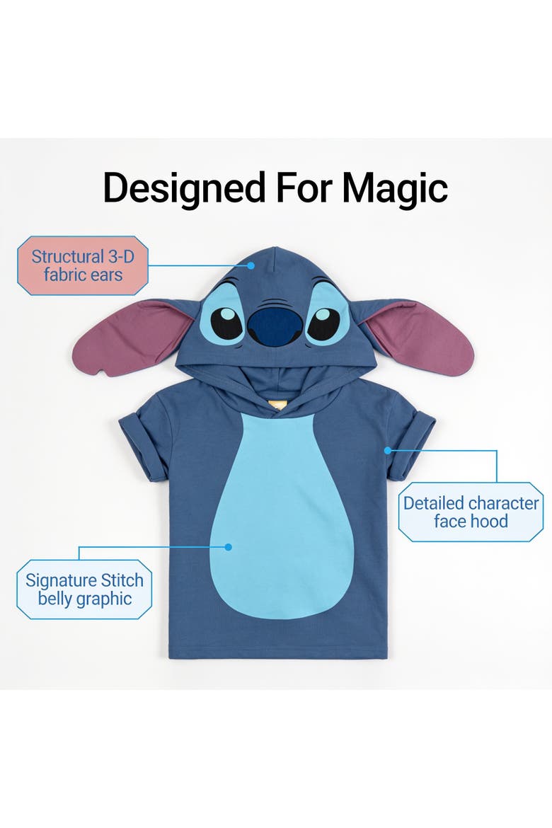 Lilo & Stitch Hooded T-Shirt, Alternate, color, Stitch Dark Blue