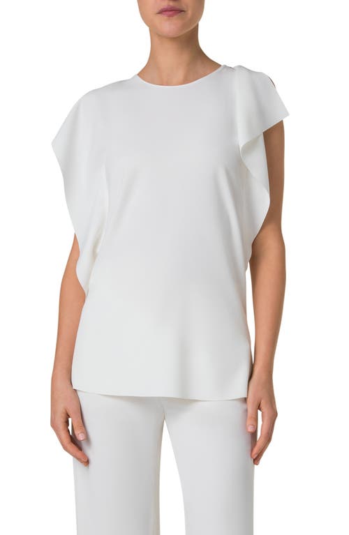 Akris Punto Ruffle Detail Sleeveless Top In Cream