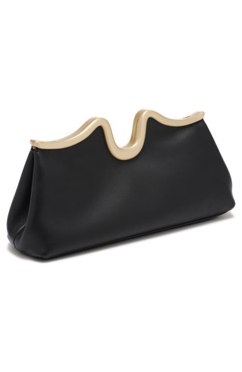 Cult Gaia Valma Leather Frame Clutch In Black
