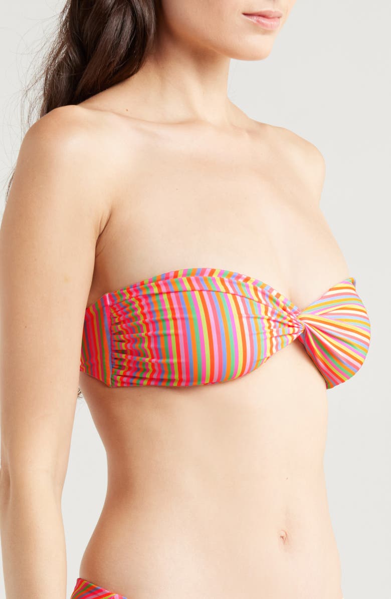 Kulani Kinis Twist Strapless Bandeau Bikini Top, Alternate, color, Sunshine Sorbet