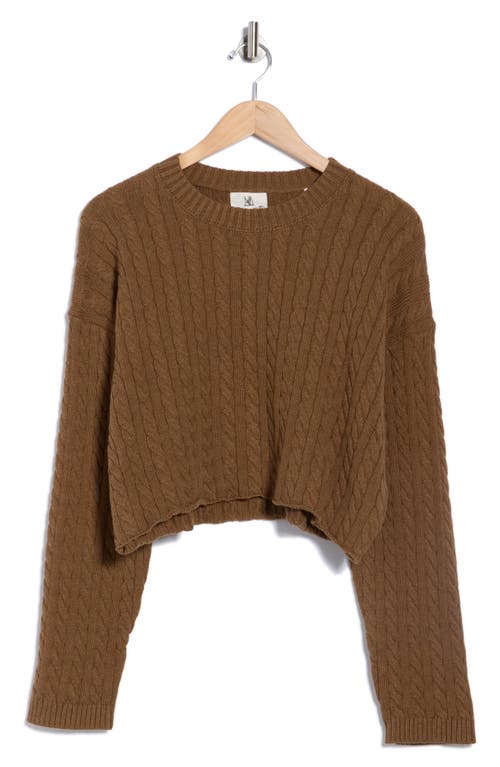 Denimist Cropped Cable Stitch Sweater In Brown