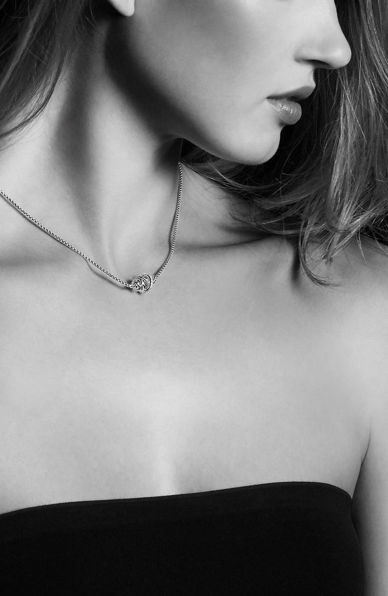 David Yurman Crossover Station Necklace in 18K Gold with Diamonds, Alternate, color, 