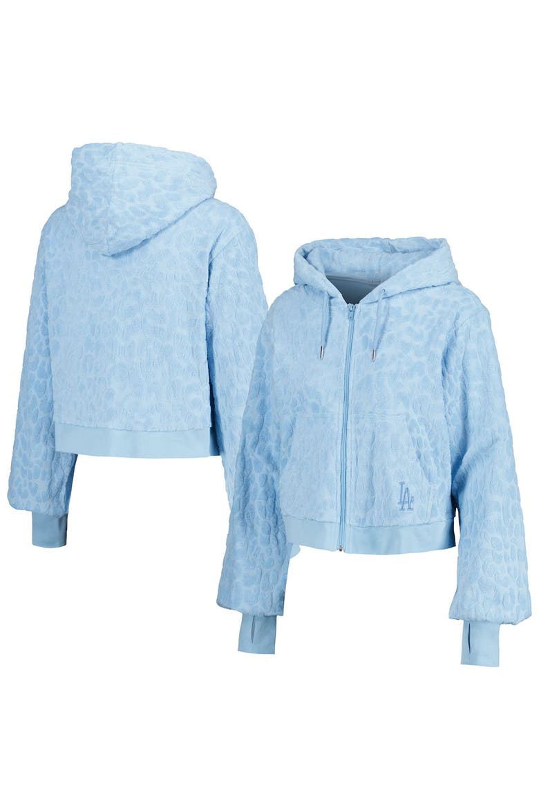 Women's Lusso Blue Los Angeles Dodgers Tabitha Cheetah Terry Full-Zip Sweatshirt, Main, color, Blue